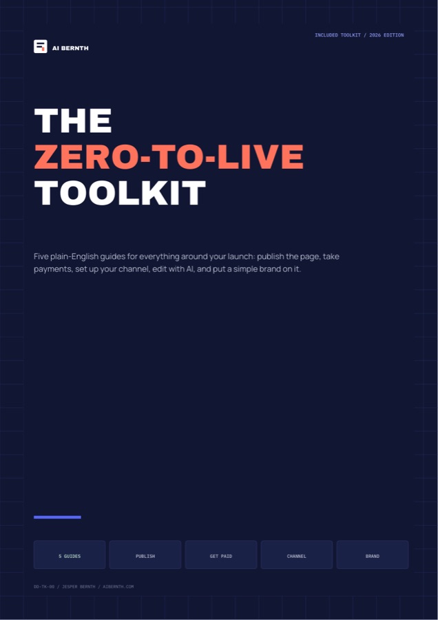 The Zero-To-Live Toolkit — five included guides