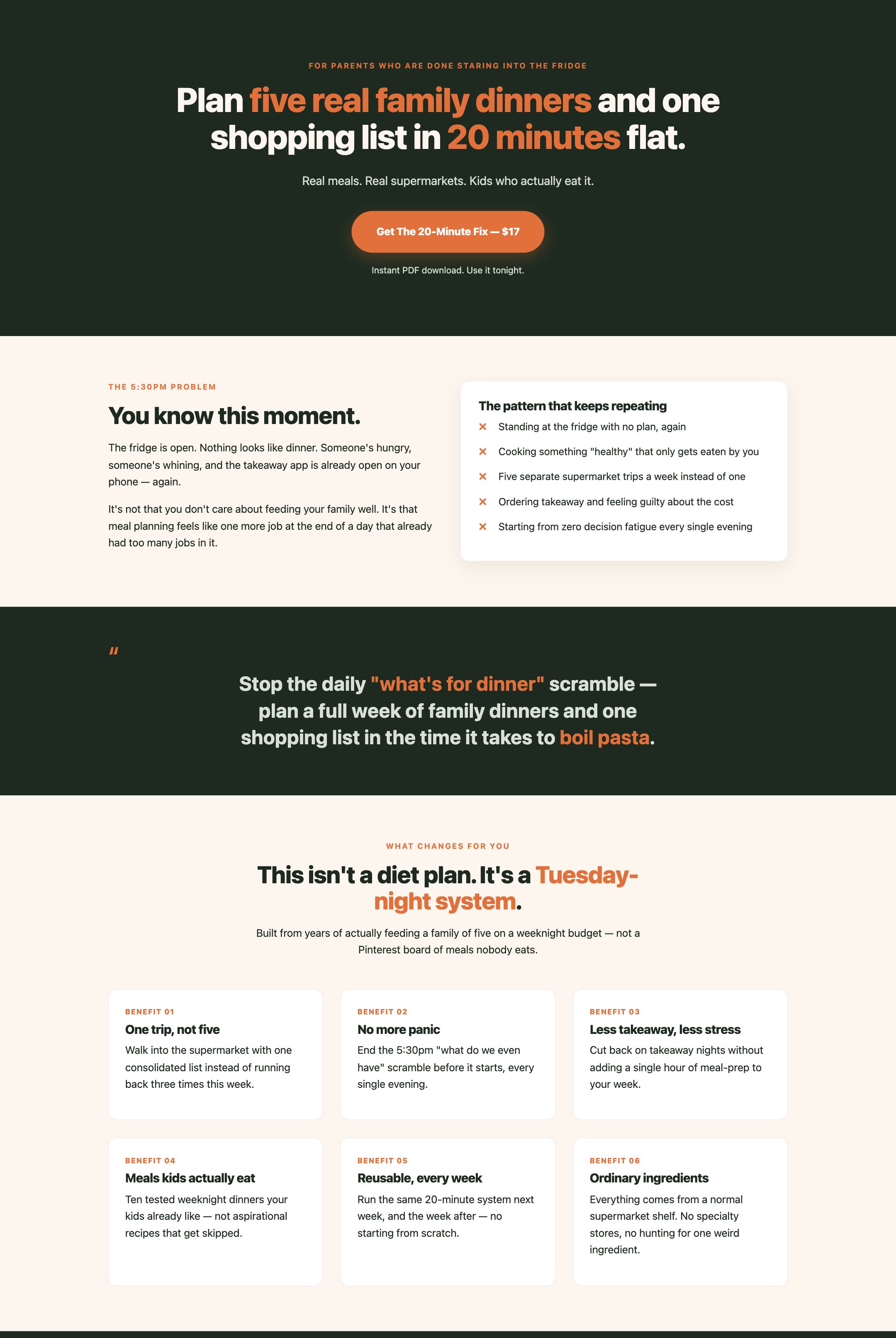 A complete sales page generated by the Studio in one run